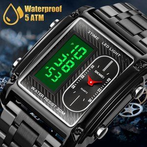 Men Electronic Quartz Watch Military Army Dual Digital Analog Chronograph Wrist